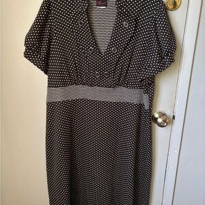 Torrid Black and White Polka Dot Midi Dress